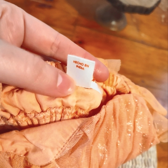 -sold-Coral Cat & Jack girls gauzy fairy peach dress cotton and recycled poly - Picture 3 of 8